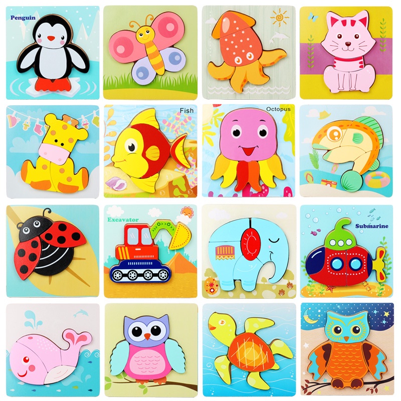 Đồ chơi ghép hình gỗ nổi 3D bằng gỗ thông minh giáo dục Montessori nhiều chủ đề giúp bé phát triển trí tuệ