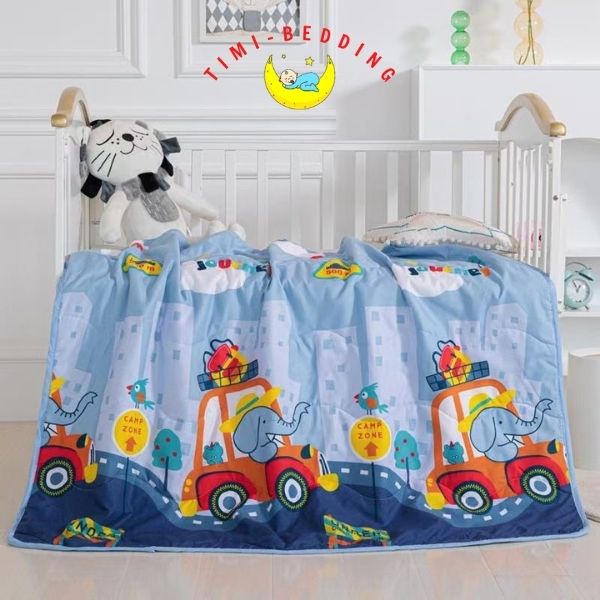 Chăn hè cotton đũi cho bé đi học mềm, thoáng mát kích thước 1x1,4m – Timibedding