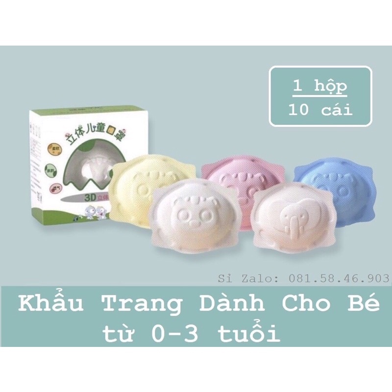 COMBO 10 cái Khẩu Trang Giành Cho Bé Từ 0 Đến 3 Tuổi