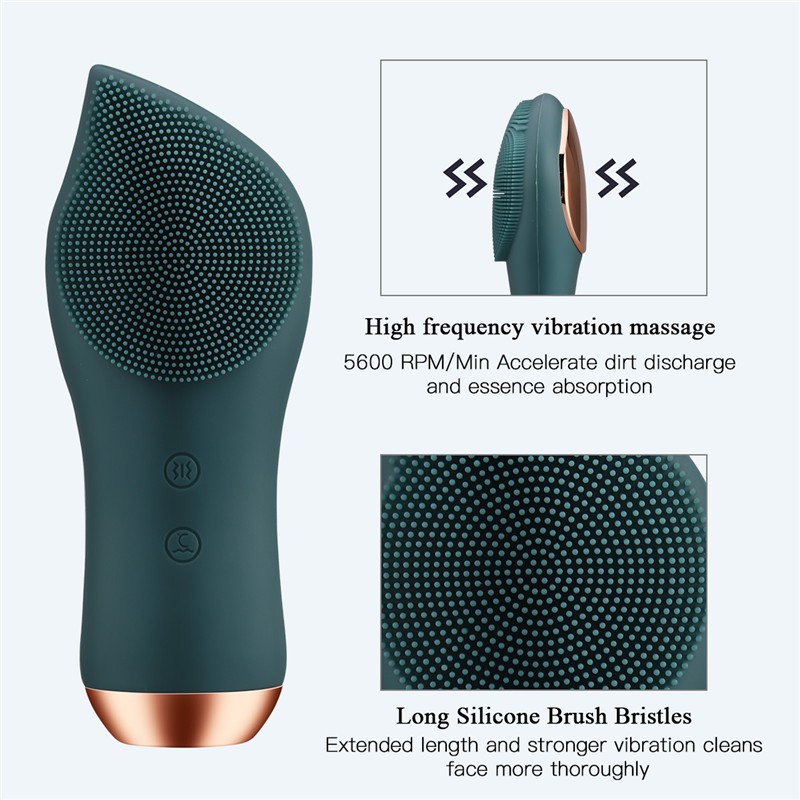 Máy Rửa Mặt CkeyiN Bằng Silicon Mini Làm Sạch Sâu Làm Ấm Sử Dụng Sóng Âm Mát Xa Làm Giảm Mụn Đầu Đen MR574 | BigBuy360 - bigbuy360.vn