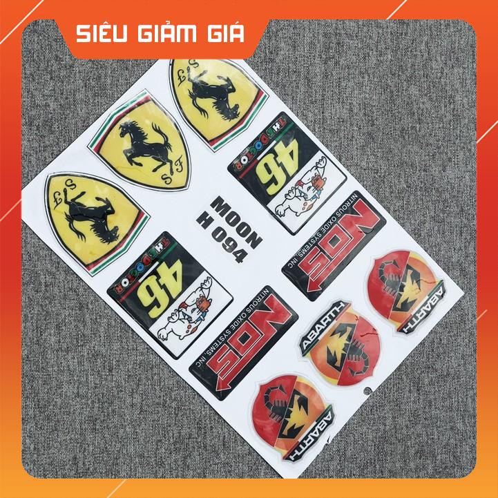 [SALE SỐC] [BIKER ƠI ] BỘ TEM DÁN XE MÁY NHIỀU LOGO FERRARI NOS 46 .... TRANG TRÍ XE CỰC ĐẸP (SIÊU RẺ)