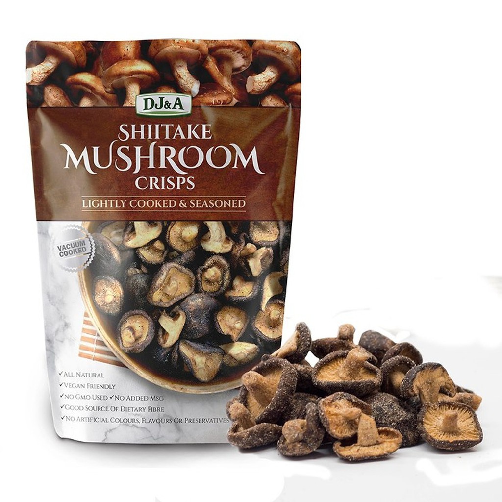 Nấm hương sấy giòn dj&a shiitake mushroom 65g và 225g Healthy care