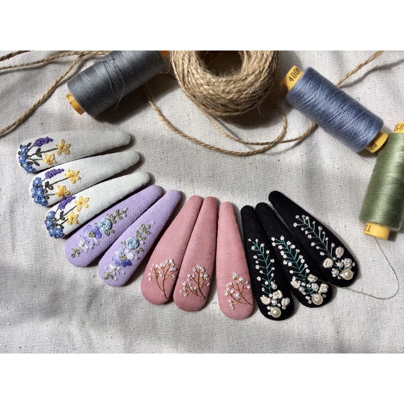 Kẹp tóc giọt nước thêu tay VanKhuong boutique