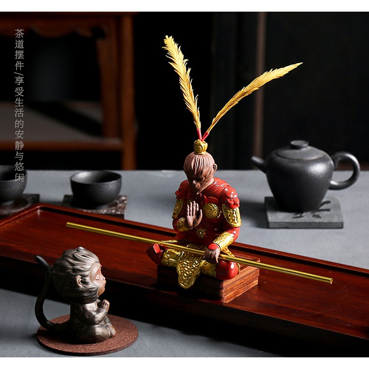 Tượng Tôn Ngộ Không – Tề Thiên Đại Thánh gốm màu đỏ mới 2021