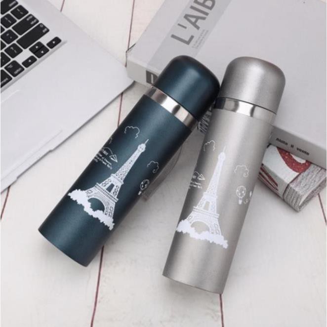 Bình Giữ Nhiệt 500ml Hình Tháp Eiffel Thiết Kế Đơn Giản Tinh Tế