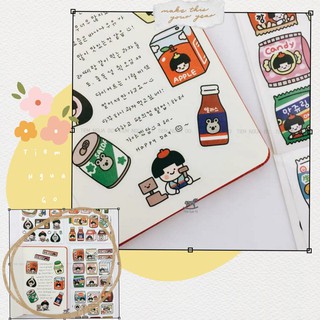 Hình dán Manzoo Pancy Sticker Trang Trí Sổ Planner, Điện Thoại - Tiệm Ngựa Gỗ