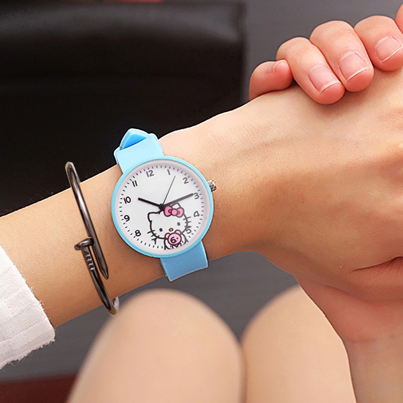 Đồng hồ đeo tay mặt Hello Kitty dễ thương cho bé