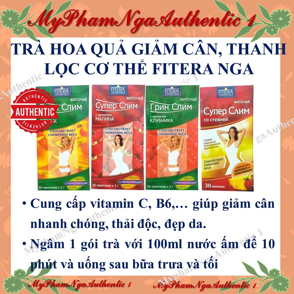 TRÀ GIẢM CÂN FITERA SUPER SLIM / XUẤT XỨ NGA/ 1HỘP 30 Gói.