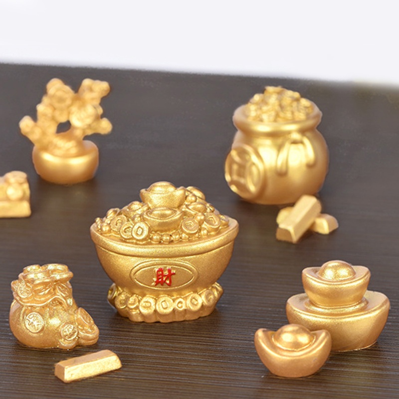 Tượng trang trí mini cầu thịnh vượng may mắn dùng để tự trang trí tiểu cảnh tại nhà/bàn làm việc văn phòng dịp năm mới