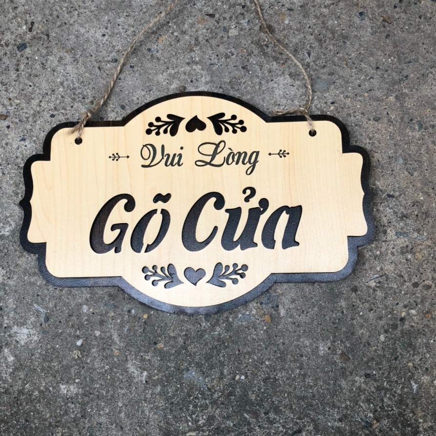 Bảng Gỗ - Vui Lòng Gõ Cửa