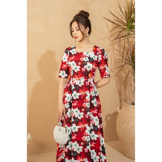 [Mã BMLT30 giảm đến 30K đơn 299K] Váy trung niên LYBEE lụa hàn châu 637