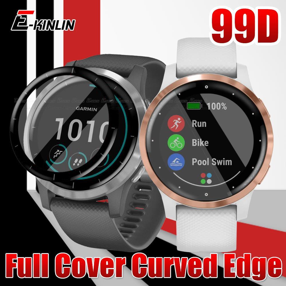 Kính Cường Lực Viền Cong Bảo Vệ Màn Hình Đồng Hồ Garmin Venu Sq Vivoactive 4S 3 Music Blue 4 99D