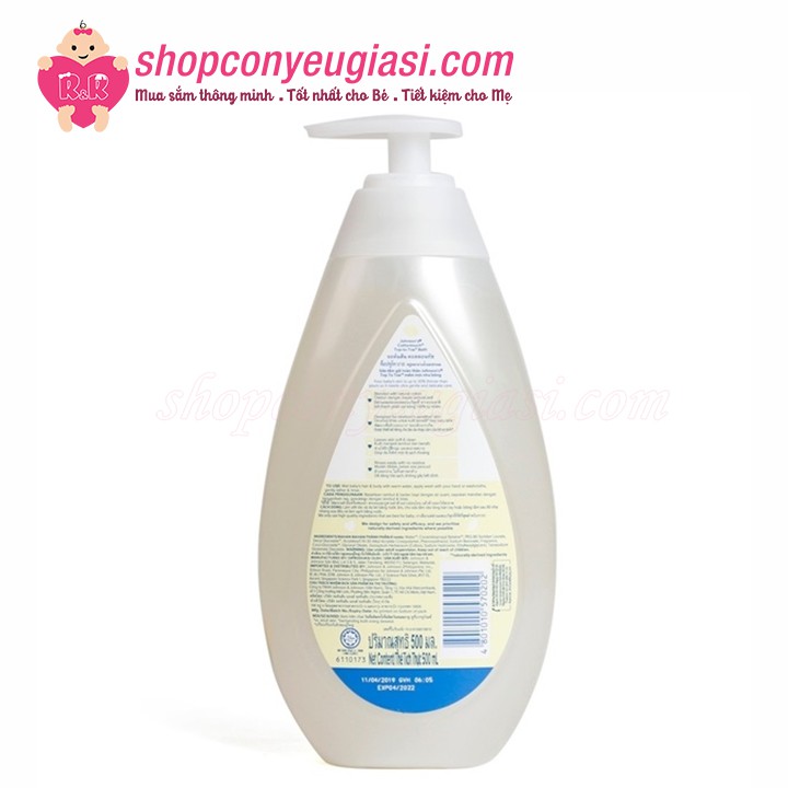 Sữa Tắm Gội Toàn Thân Johnson's Top-To-Toe Bath Cotton Touch 500ml