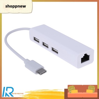 Bộ chuyển đổi cáp mạng rj45 sang usb 3.1 type-c với 3 cổng usb