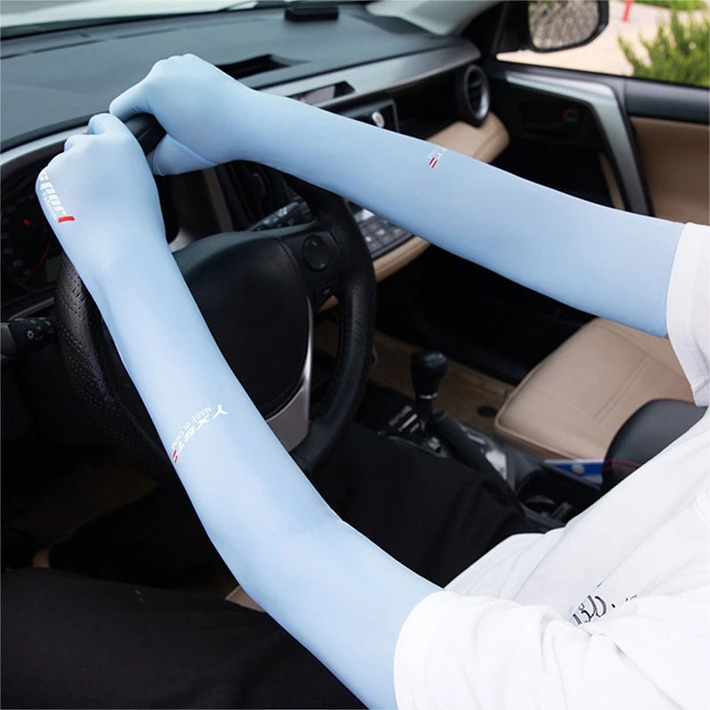 Găng Tay Chống Nắng / Tia UV Vải Lụa Lạnh Co Giãn Thoáng Khí Thoải Mái Thời Trang Cho Nam