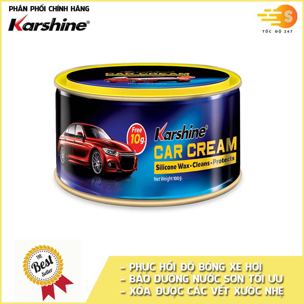 [Mã BAUIC50] Kem đánh bóng sơn xe ô tô (Car Cream) Karshine 110g KA-CC110 - Tốc độ 247 bóng sơn xe oto