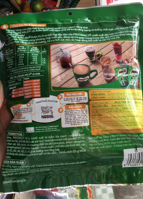 Thức uống lúa mạch Milo 3in1 túi 220g [Bịch 15 Gói]