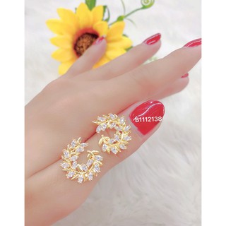 Đôi Bông Tai Nữ Mạ Vàng or Bạch Kim 18K Mẫu 0382205
