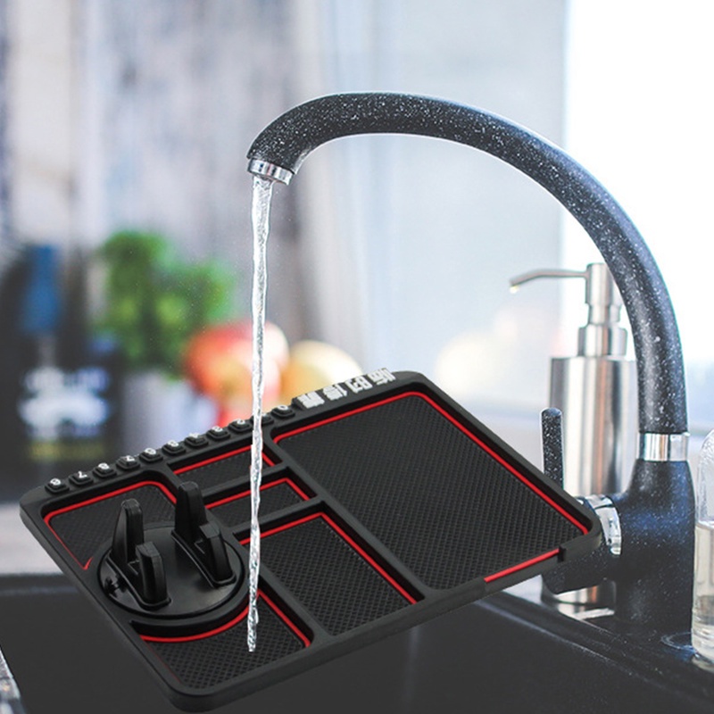 Thảm Dán Bảng Số Điện Thoại/Thẻ Đỗ Xe Hơi 4 Trong 1 Chống Trượt Đa Năng