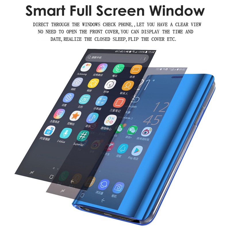 Bao Da Điện Thoại Nắp Lật Mặt Gương Thông Minh Samsung Galaxy A54 A34 5G A24 A14 A 14 LTE 54 34 54A 34A 4G 5G A 54 34 14 LTE SA54 4G 5G