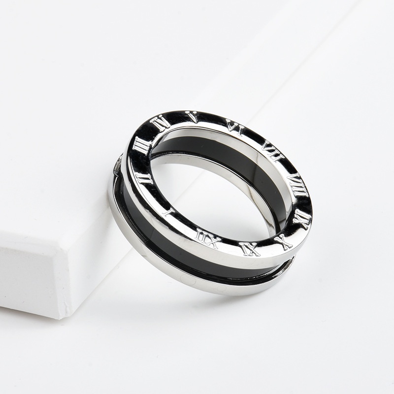 Nhẫn trơn titan hiphop rapper cực bền 100 năm không hỏng kí tự la mã giá rẻ mama king Nhẫn trơn titan unisex thép không