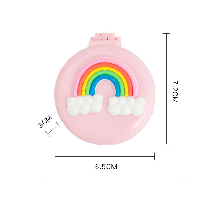 Lược Chải Tóc Kèm Gương Mini Chống Tĩnh Điện Họa Tiết Hoạt Hình Gấp Gọn Bỏ Túi Tiện Lợi