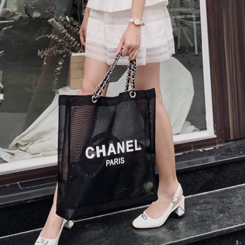Túi lưới Chanel vip gift ( Hàng thật tự chụp 100%)