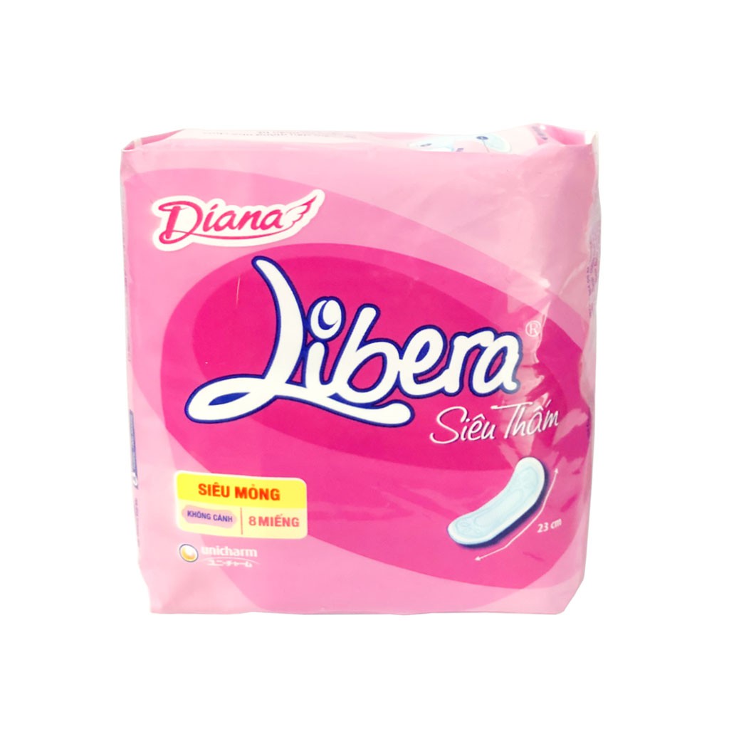 Băng Vệ Sinh Diana Libera Siêu Thấm Siêu Mỏng Không Cánh Gói 8 Miếng