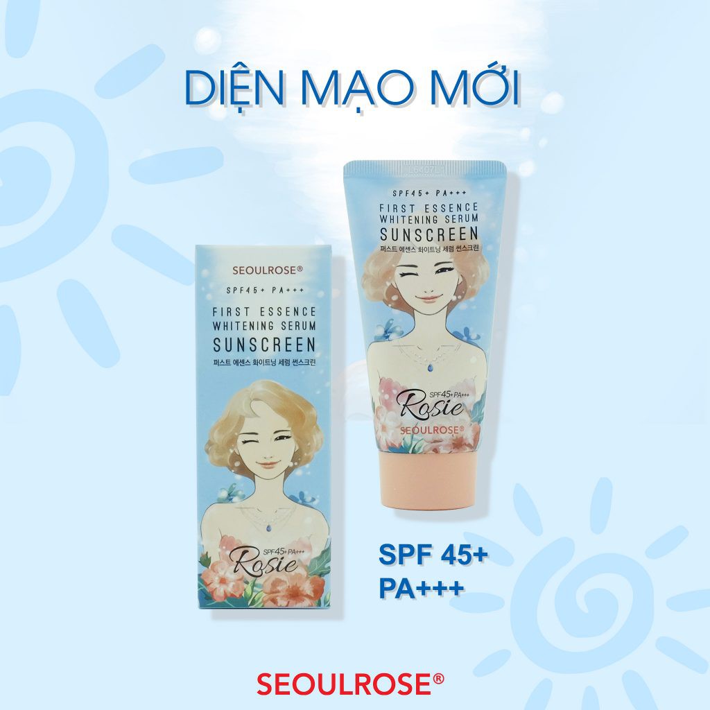 Kem Chống Nắng SeoulRose Rosie First Essence Whitening Serum Sunscreen SPF 45/PA+++ - 45g