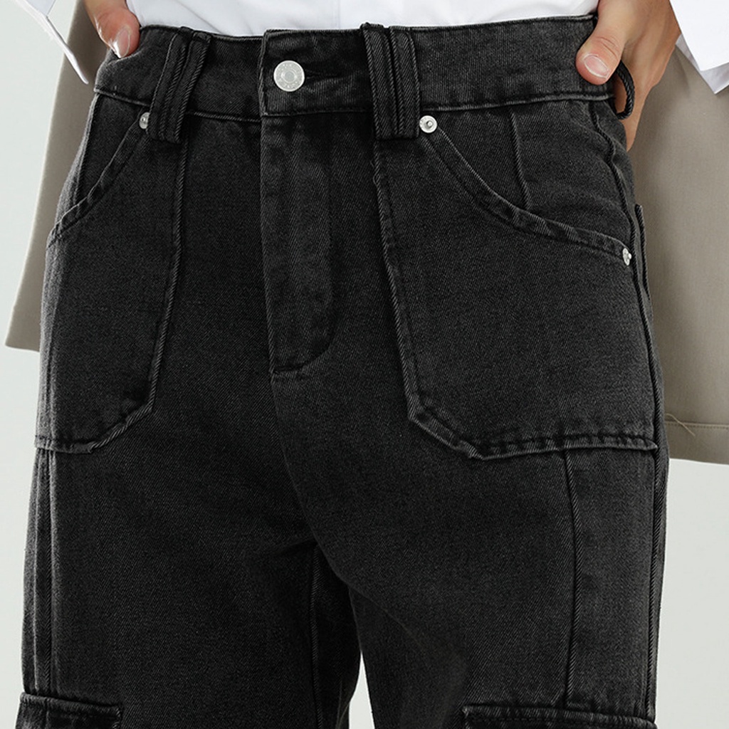Quần Cargo Jean Ống Xuông Màu Đen Wash | Cargo Washed Regular Jean  | 3T Streetwear