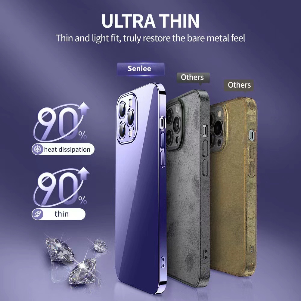 Ốp Điện Thoại Mềm Trong Suốt Chống Sốc Bảo Vệ Ống Kính Máy Ảnh Cho iPhone 14 Pro Max 14 Plus 13 12 Pro Max