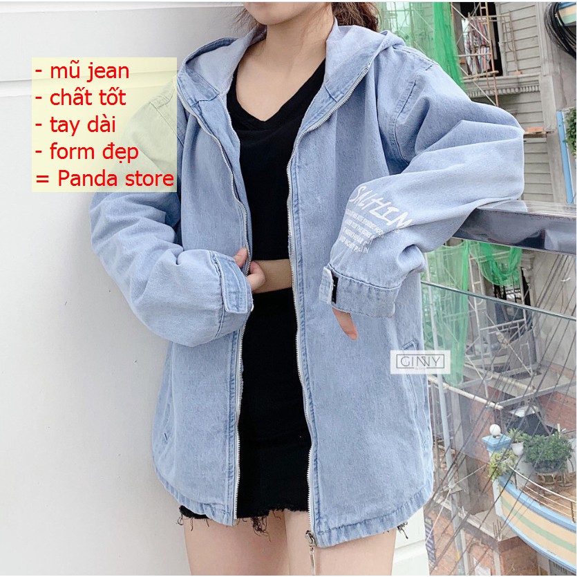 Áo khoác jean nữ có túi đựng điện thoại cho nàng xinh mới ra form vừa đến form rộng chỉ có tại Panda Store