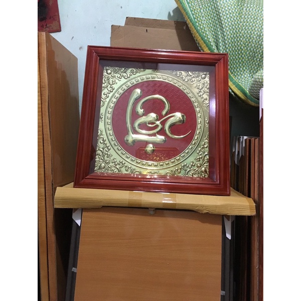 Tranh chữ Phúc Lộc Thọ Tâm Nhẫn Đức thư pháp bằng đồng