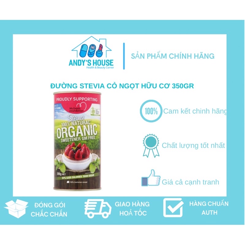 Đường cỏ ngọt hữu cơ Úc - Sugarless stevia organic 350g