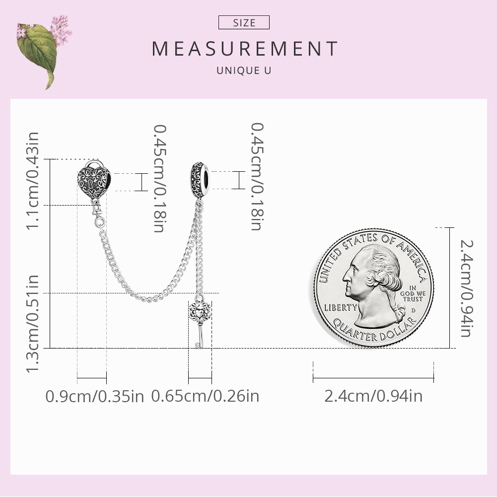 Mặt vòng cổ / vòng tay BAMOER bằng bạc 925 DIY thời trang cá tính