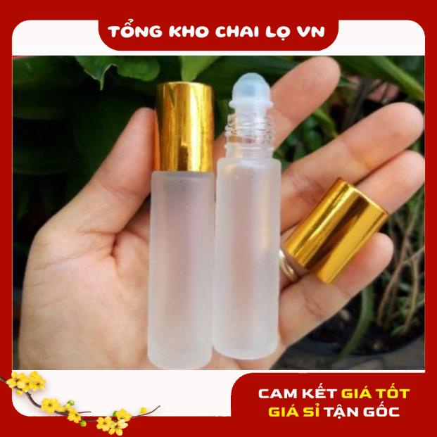 Lọ Chiết Nước Hoa ❤ SIÊU RẺ ❤ Lọ chiết nước hoa bi lăn 10ml nắp vàng đựng nước hoa , phụ kiện du lịch