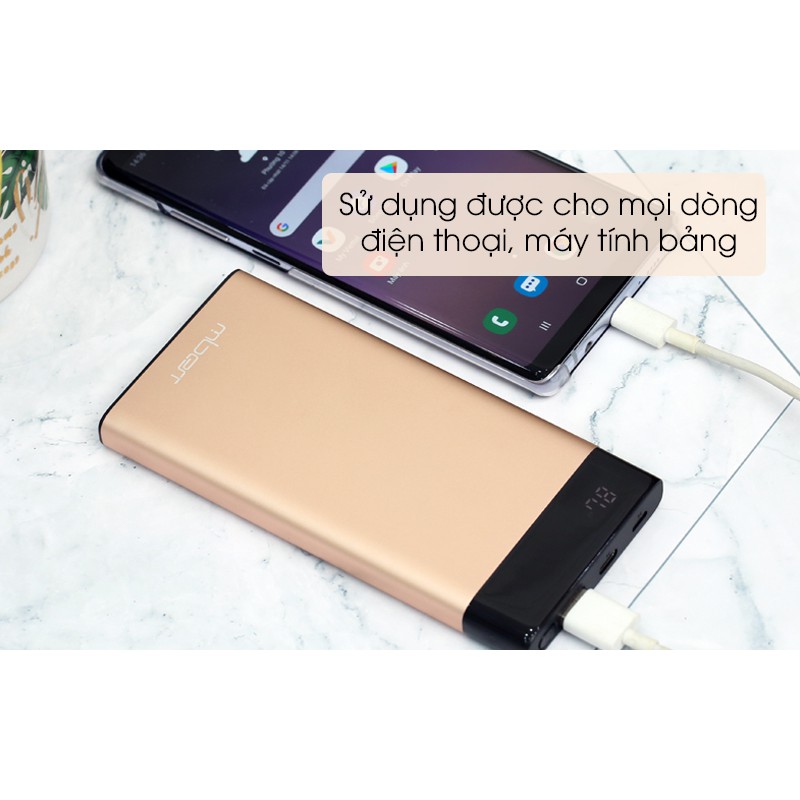 Pin sạc dự phòng Polymer 10.000mAh Type C PD QC3.0 Mbest DS506-WB Gold