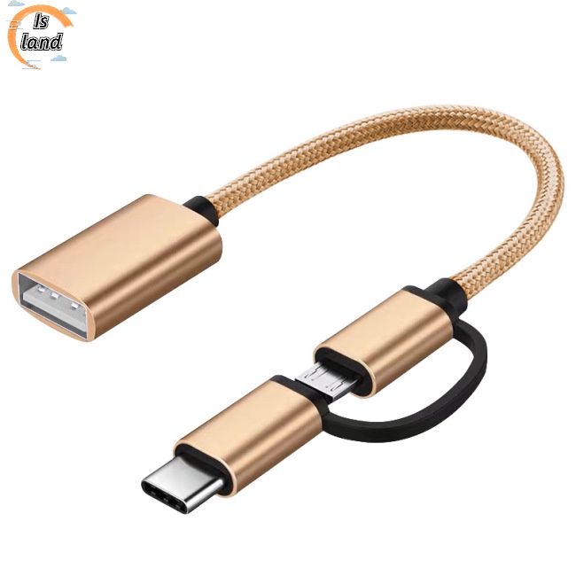 Dây Cáp Chuyển Đổi OTG Type-c Sang Usb 2 Trong 1 Cho Điện Thoại / Máy Tính Bảng