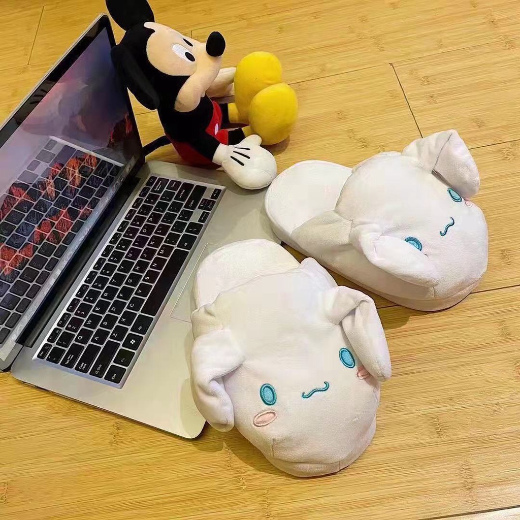 Dép Đi Trong Nhà Chất Liệu Cotton Mềm Mại Hình Chú Chó Cinnamon Đáng Yêu Cho Nữ