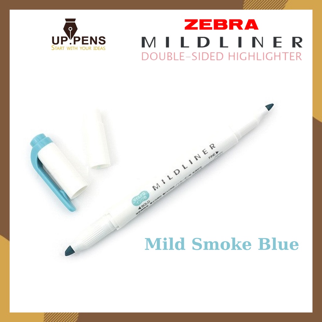 Bút đánh dấu hai đầu Zebra Mildliner Double-Sided Highlighter – Fine/Bold – Màu xanh khói (Mild Smoke Blue)