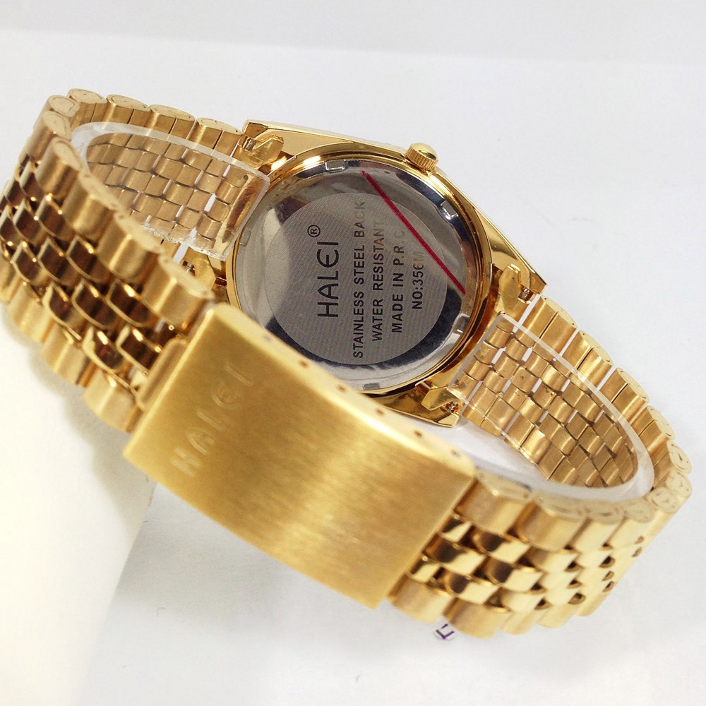 Đồng hồ nam Halei HL9999 chính hãng Gold Platinum cao cấp dây vàng sang trọng - Đồng Hồ Halei hàng chát
