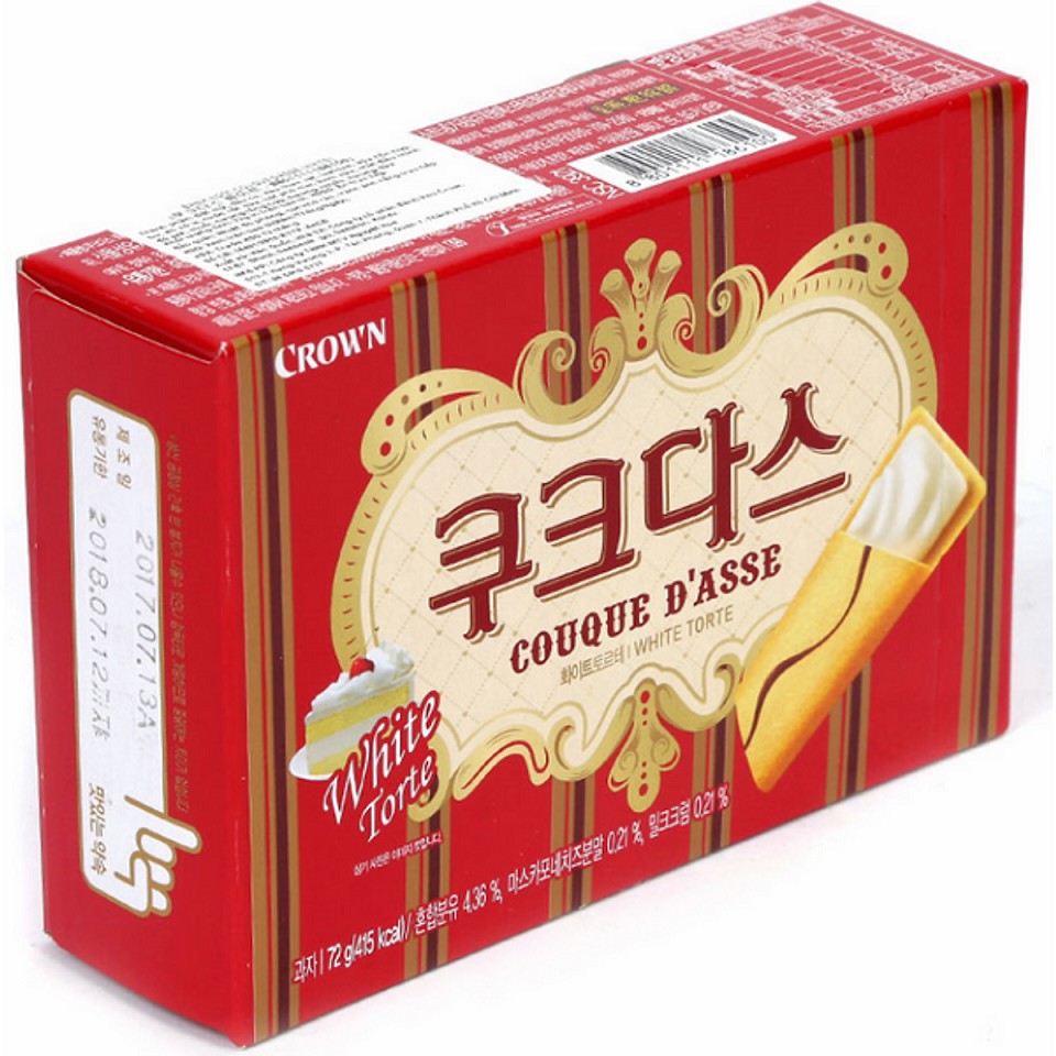 Bánh Ngọt Couque D'asse White Torte Crown Hộp 128 Gram - Nhập Khẩu Hàn Quốc