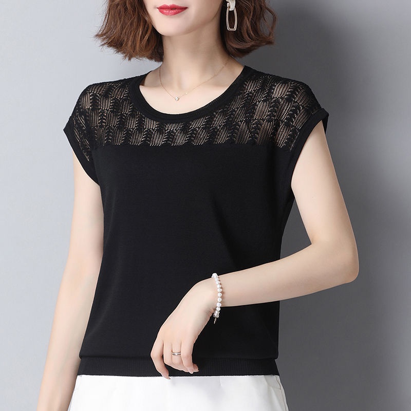 Áo sweater Dệt Kim Mỏng Dáng Rộng Thời Trang Mùa Hè Mới Cho Phụ Nữ Trung Niên