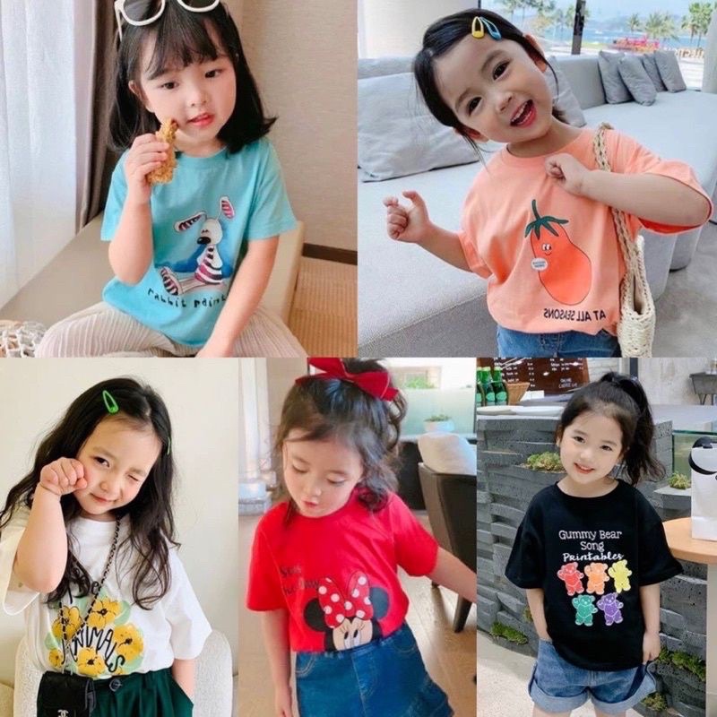 Áo ngắn tay bé gái  cho bé từ 9kg đến 28kg