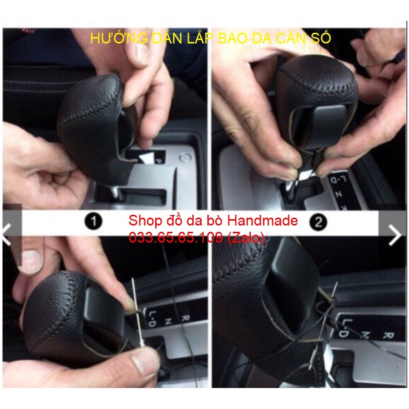 Bao da bọc cần số xe Toyota Raize, Veloz cross, Avanza bằng da bò 100%, bảo hành 12 tháng