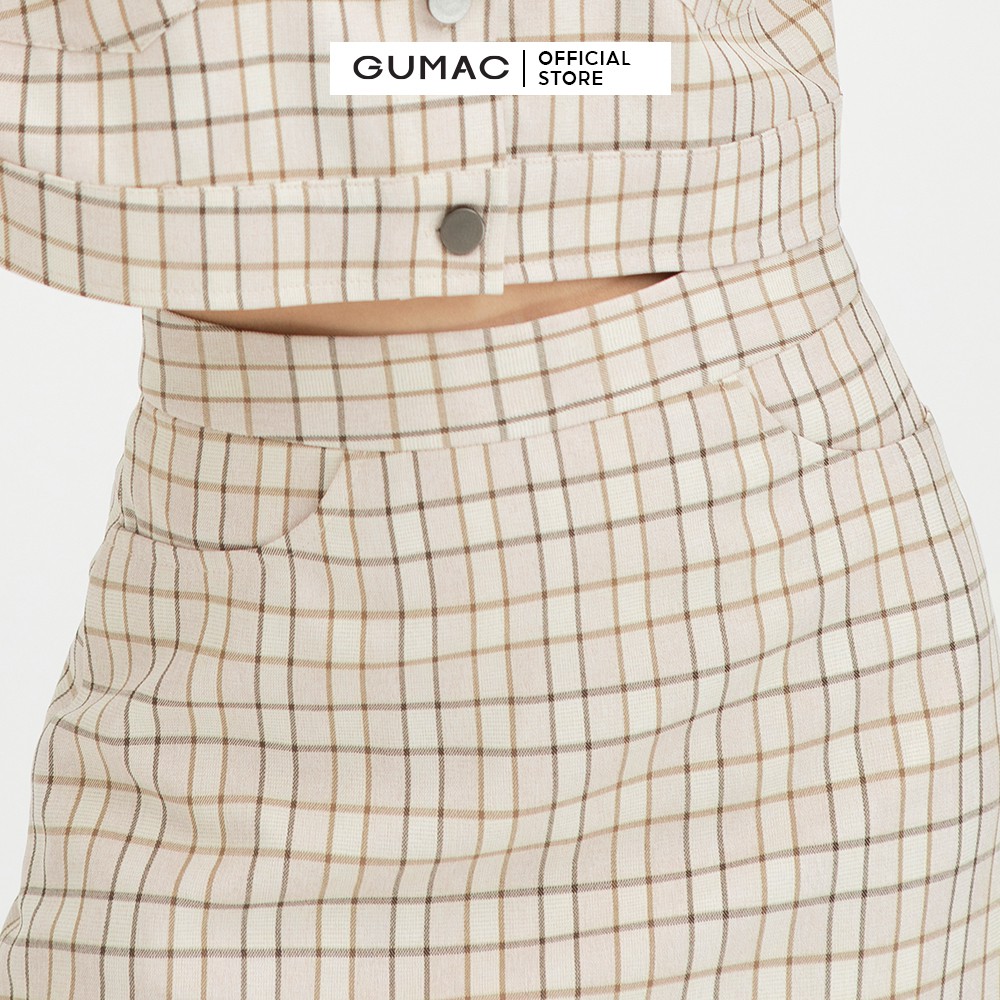 [Mã WABR2711 giảm 10% đơn 250K] Chân váy nữ caro GUMAC phong cách Hàn Quốc sang trọng VB432 | BigBuy360 - bigbuy360.vn