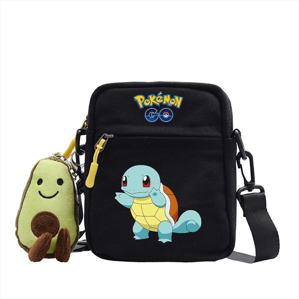 Túi Đeo Chéo Vuông Nhỏ In Hình Pikachu Pokemon Cho Nam Nữ