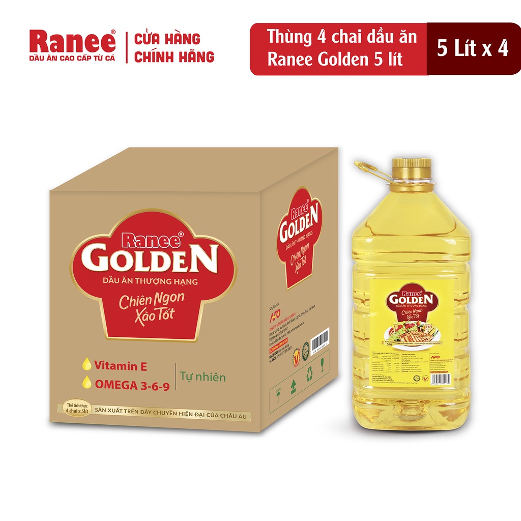 Thùng dầu ăn Ranee Golden 5 lít 
