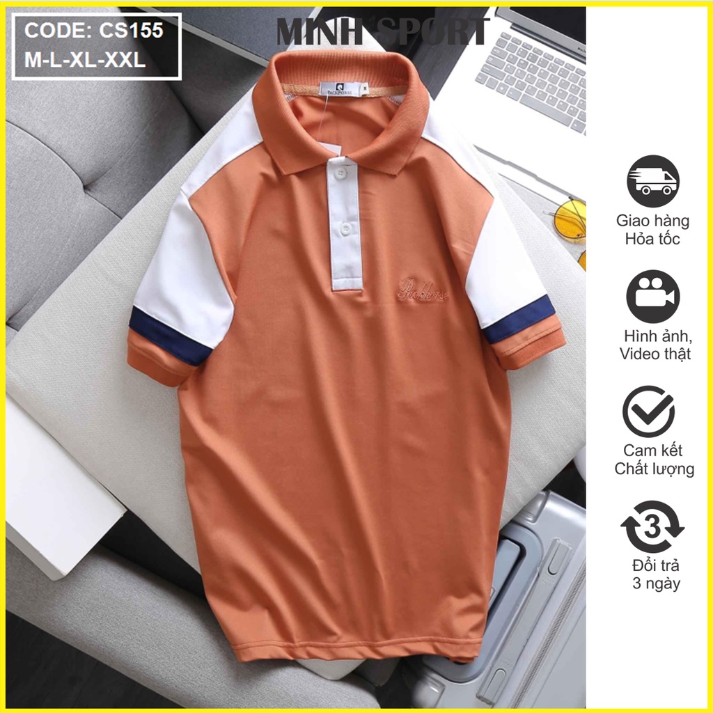 Áo Thun Polo Nam Ngắn Tay Có Cổ Phối Nhiều Màu Đẹp, Mềm Mịn, Mặc Mát mã AO.56