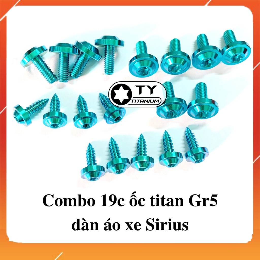 Ốc Titan Gr5 gắn dàn áo xe SIrius Combo 19c